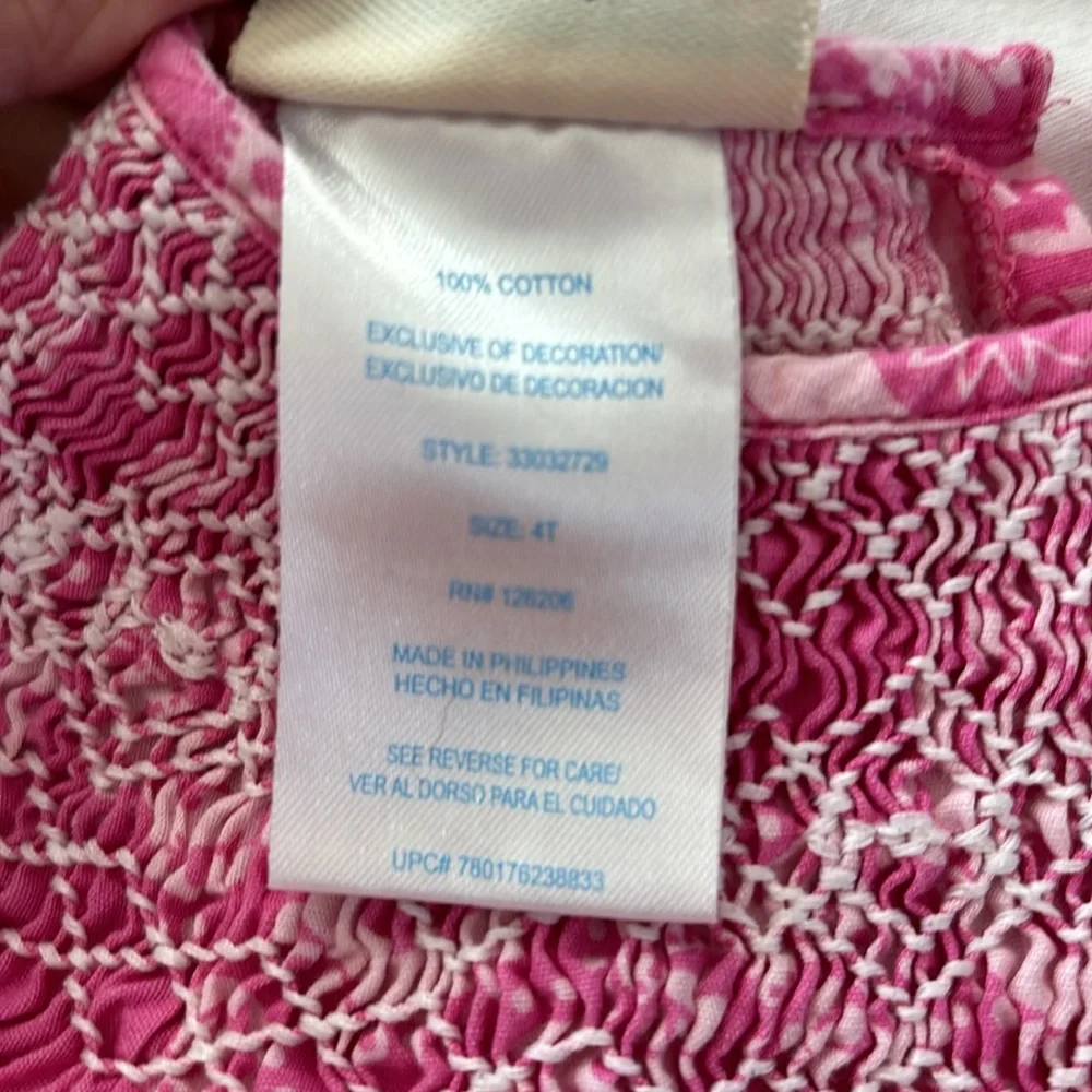 Marmellata Smocked Bohemian Print Pink Dress 4T - Picture 7 of 14